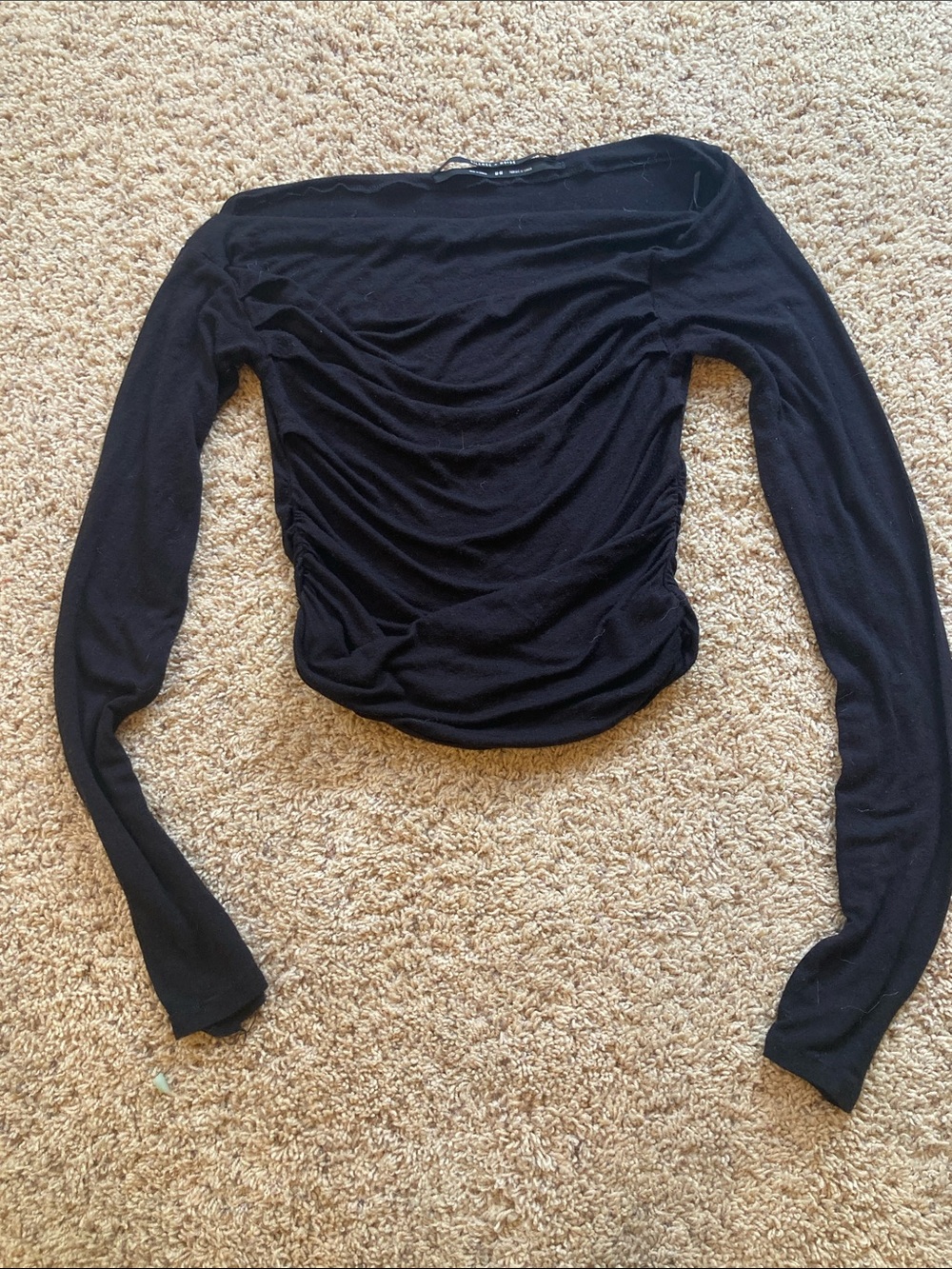 silence + noise Black Ruched Long-Sleeve Top